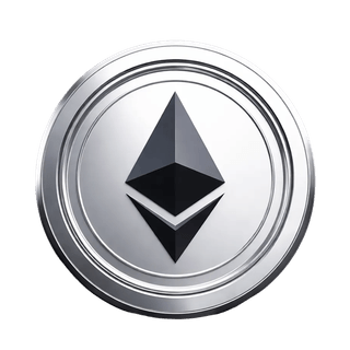 Moneda de la criptomoneda Ethereum ETH como elemento gráfico flotante